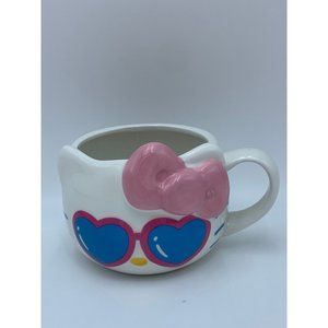 Sanrio Hello Kitty Pink Bow Heart Sunglasses Ceramic Mug